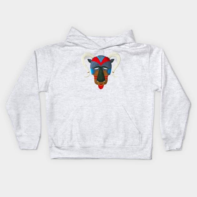 Watercolor tribal mask Kids Hoodie by lirch